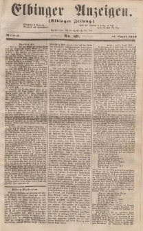 Elbinger Anzeigen, Nr. 69. Mittwoch, 27. August 1856