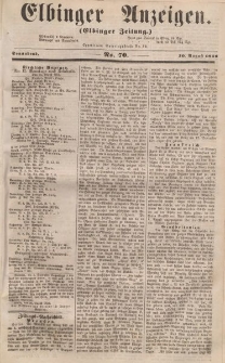 Elbinger Anzeigen, Nr. 70. Sonnabend, 30. August 1856