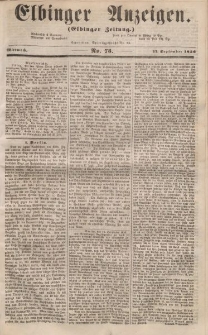 Elbinger Anzeigen, Nr. 75. Mittwoch, 17. September 1856