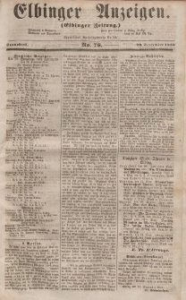 Elbinger Anzeigen, Nr. 76. Sonnabend, 20. September 1856
