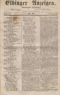 Elbinger Anzeigen, Nr. 80. Sonnabend, 4. Oktober 1856