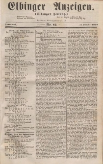 Elbinger Anzeigen, Nr. 82. Sonnabend, 11. Oktober 1856