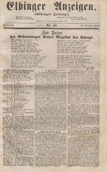 Elbinger Anzeigen, Nr. 83. Mittwoch, 15. Oktober 1856