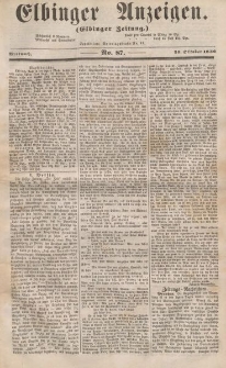 Elbinger Anzeigen, Nr. 87. Mittwoch, 29. Oktober 1856