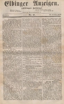 Elbinger Anzeigen, Nr. 87. Mittwoch, 29. Oktober 1856