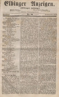 Elbinger Anzeigen, Nr. 94. Sonnabend, 22. November 1856