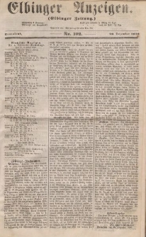 Elbinger Anzeigen, Nr. 102. Sonnabend, 20. Dezember 1856