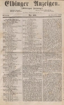 Elbinger Anzeigen, Nr. 103. Mittwoch, 24. Dezember 1856