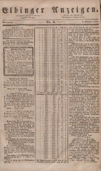 Elbinger Anzeigen, Nr. 2. Mittwoch, 5. Januar 1848