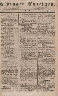 Elbinger Anzeigen, Nr. 5. Sonnabend, 15. Januar 1848
