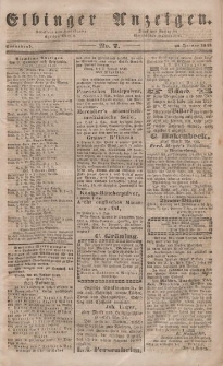 Elbinger Anzeigen, Nr. 7. Sonnabend, 22. Januar 1848