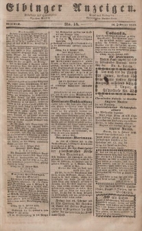 Elbinger Anzeigen, Nr. 14. Mittwoch, 16. Februar 1848