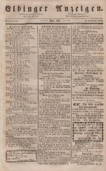 Elbinger Anzeigen, Nr. 15. Sonnabend, 19. Februar 1848