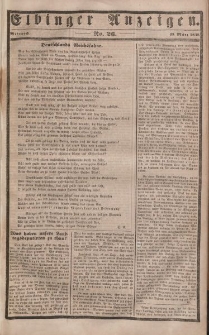 Elbinger Anzeigen, Nr. 26. Mittwoch, 29. März 1848