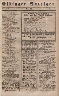Elbinger Anzeigen, Nr. 29. Sonnabend, 8. April 1848