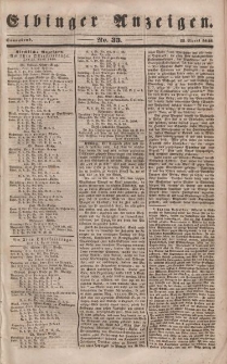 Elbinger Anzeigen, Nr. 33. Sonnabend, 22. April 1848