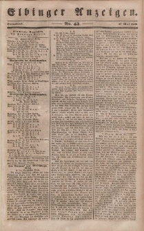 Elbinger Anzeigen, Nr. 43. Sonnabend, 27. Mai 1848