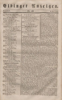 Elbinger Anzeigen, Nr. 47. Sonnabend, 10. Juni 1848