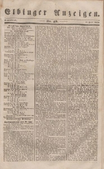Elbinger Anzeigen, Nr. 49. Sonnabend, 17. Juni 1848