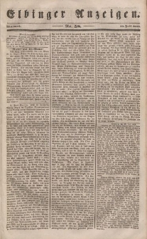Elbinger Anzeigen, Nr. 58. Mittwoch, 19. Juli 1848