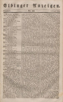Elbinger Anzeigen, Nr. 63. Sonnabend, 5. August 1848