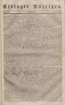 Elbinger Anzeigen, Nr. 64. Mittwoch, 9. August 1848