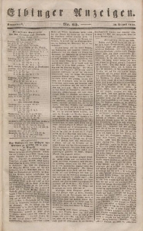 Elbinger Anzeigen, Nr. 65. Sonnabend, 12. August 1848