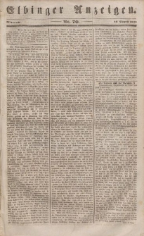 Elbinger Anzeigen, Nr. 70. Mittwoch, 30. August 1848