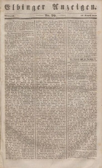 Elbinger Anzeigen, Nr. 70. Mittwoch, 30. August 1848