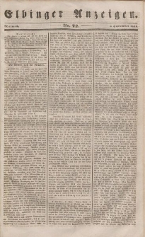 Elbinger Anzeigen, Nr. 72. Mittwoch, 6. September 1848