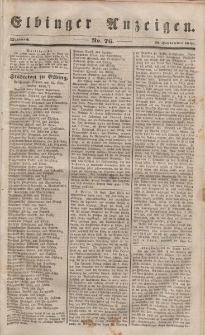Elbinger Anzeigen, Nr. 76. Mittwoch, 20. September 1848