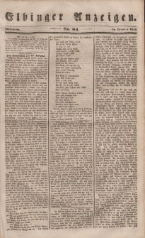 Elbinger Anzeigen, Nr. 84. Mittwoch, 18. Oktober 1848
