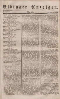 Elbinger Anzeigen, Nr. 85. Sonnabend, 21. Oktober 1848