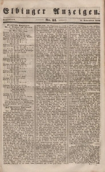 Elbinger Anzeigen, Nr. 91. Sonnabend, 11. November 1848