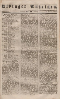 Elbinger Anzeigen, Nr. 91. Sonnabend, 11. November 1848