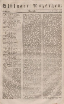 Elbinger Anzeigen, Nr. 93. Sonnabend, 18. November 1848
