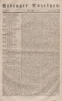 Elbinger Anzeigen, Nr. 93. Sonnabend, 18. November 1848