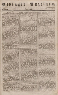 Elbinger Anzeigen, Nr. 104. Mittwoch, 27. Dezember 1848