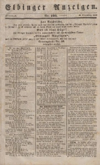 Elbinger Anzeigen, Nr. 105. Sonnabend, 30. Dezember 1848