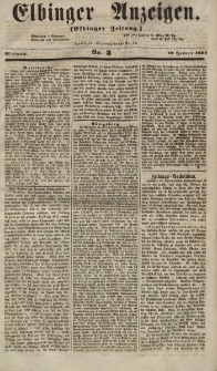 Elbinger Anzeigen, Nr. 3. Mittwoch, 10. Januar 1855
