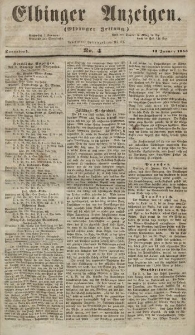 Elbinger Anzeigen, Nr. 4. Sonnabend, 13. Januar 1855