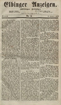 Elbinger Anzeigen, Nr. 5. Mittwoch, 17. Januar 1855