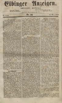 Elbinger Anzeigen, Nr. 22. Mittwoch, 14. März 1855