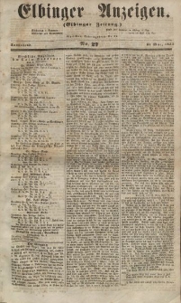 Elbinger Anzeigen, Nr. 27. Sonnabend, 31. März 1855