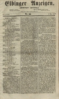 Elbinger Anzeigen, Nr. 37. Sonnabend, 5. Mai 1855