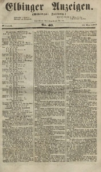 Elbinger Anzeigen, Nr. 40. Mittwoch, 16. Mai 1855