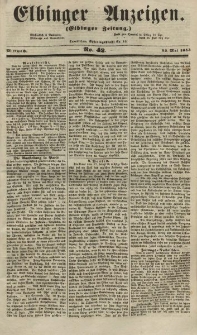 Elbinger Anzeigen, Nr. 42. Mittwoch, 23. Mai 1855
