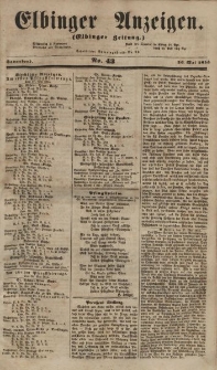 Elbinger Anzeigen, Nr. 43. Sonnabend, 26. Mai 1855