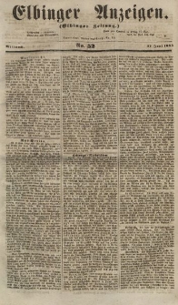 Elbinger Anzeigen, Nr. 52. Mittwoch, 27. Juni 1855