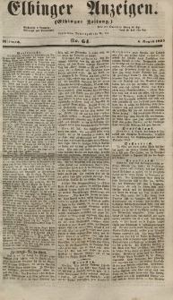 Elbinger Anzeigen, Nr. 64. Mittwoch, 8. August 1855